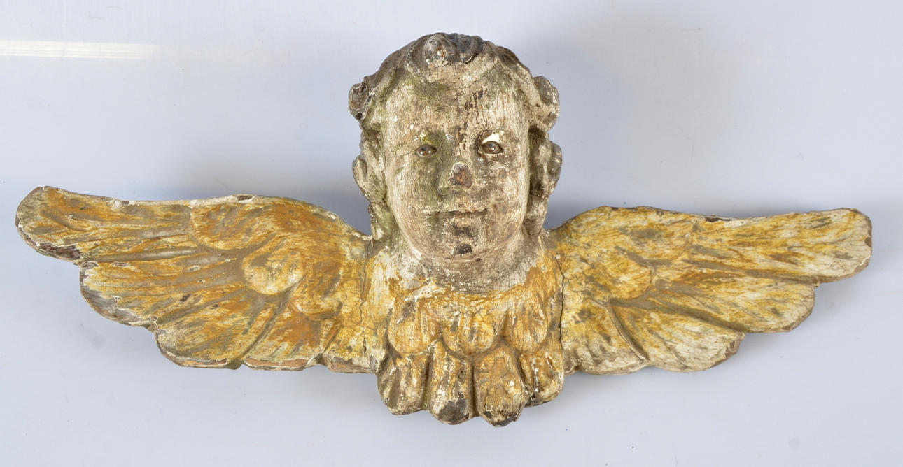 ÄNGEL, skulpterad och bemålat trä, 1800-tal.