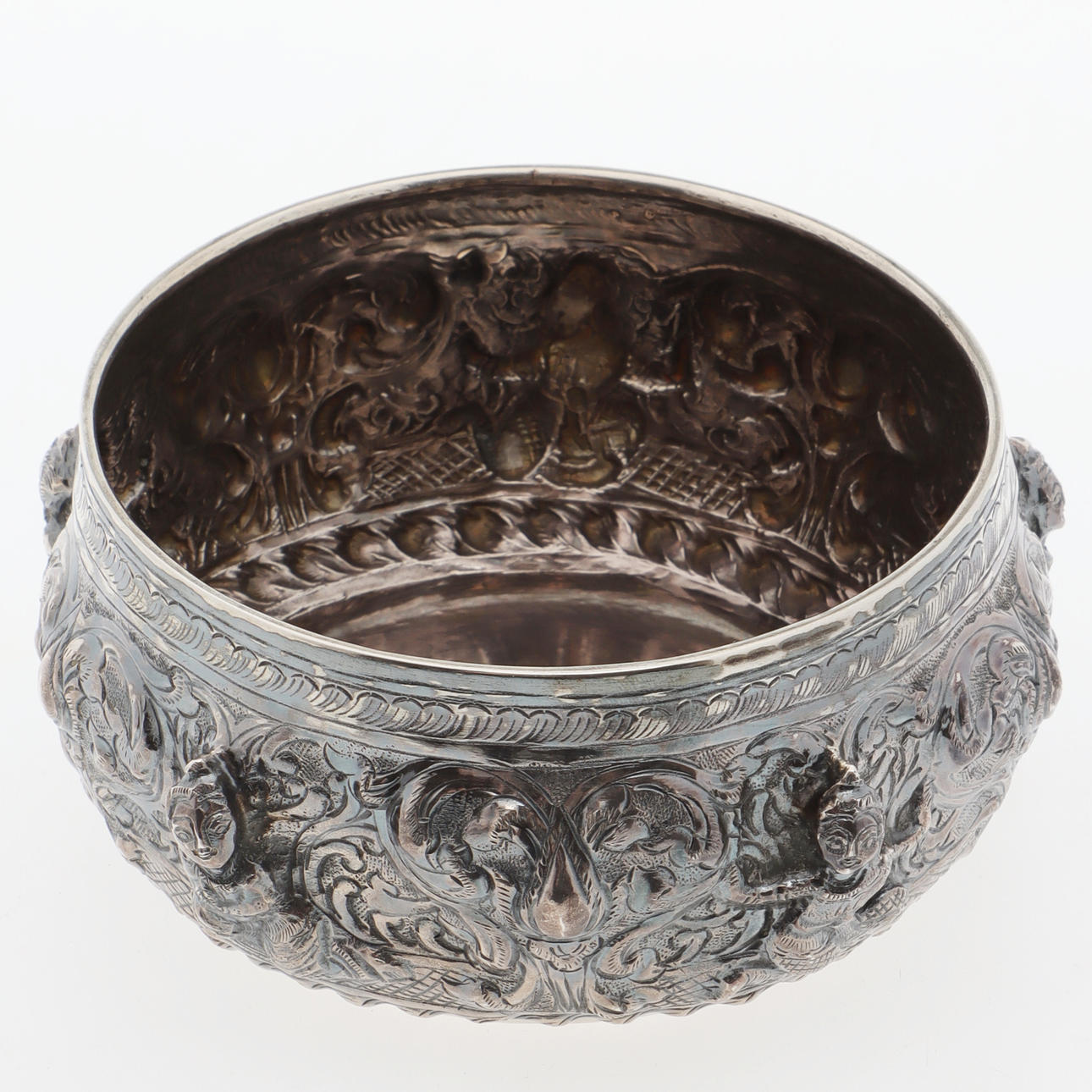 BOWL, silver, Oriental.