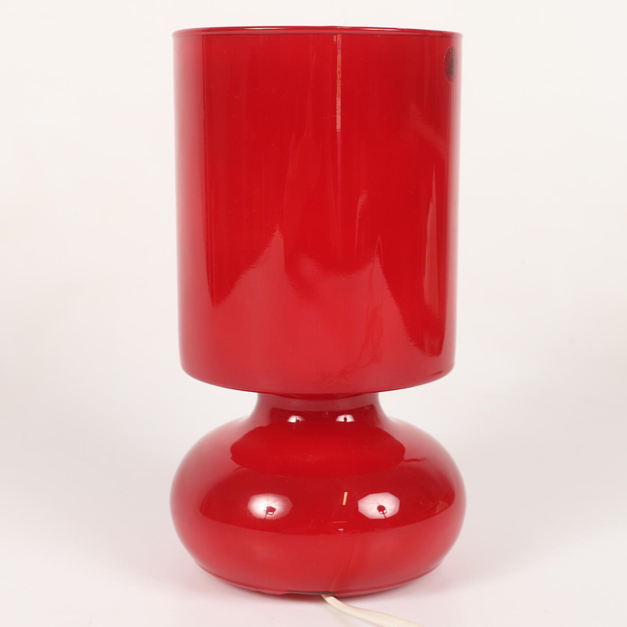 BORDSLAMPA, "Lyktan", rött glas, IKEA.