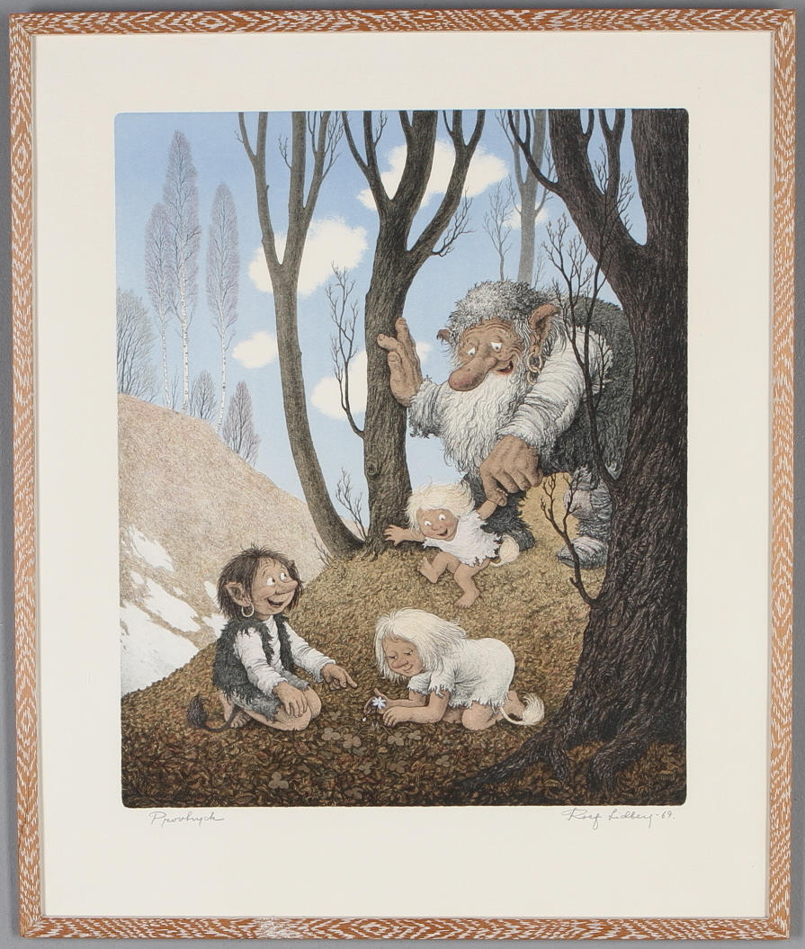 ROLF LIDBERG. Troll, färglitografi, PT, signerad och daterad -69.