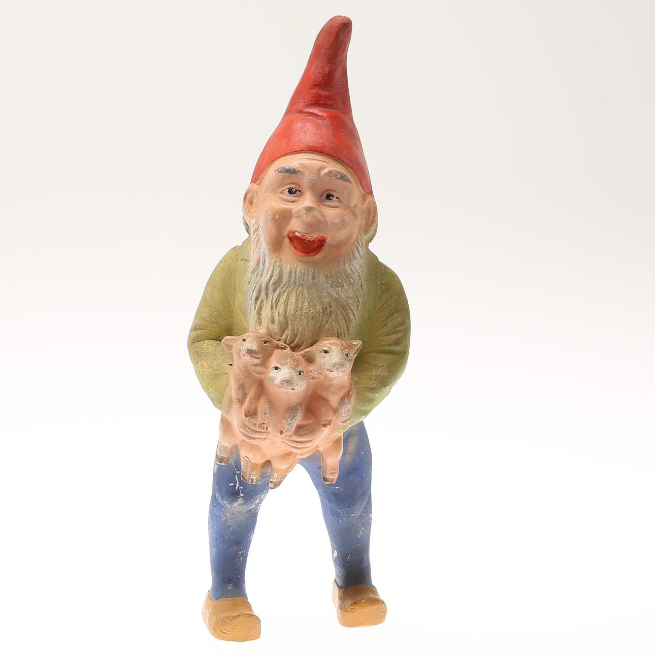 TOMTE, polykromt bemålad gips, tidigt 1900-tal.