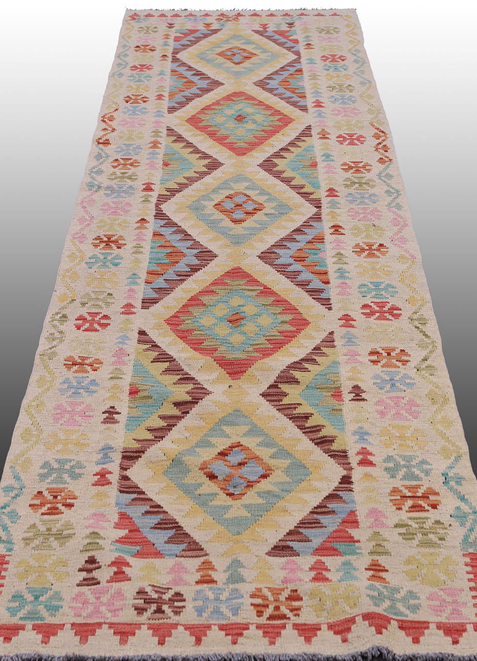 MATTA, orientalisk, Kelim, gallerimodell, 296 x 89 cm.