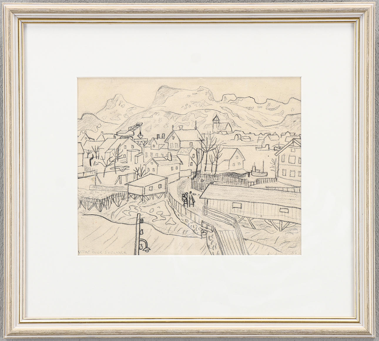 PAUL PILTZ. Pencil drawing, signed Paul Nilsson.