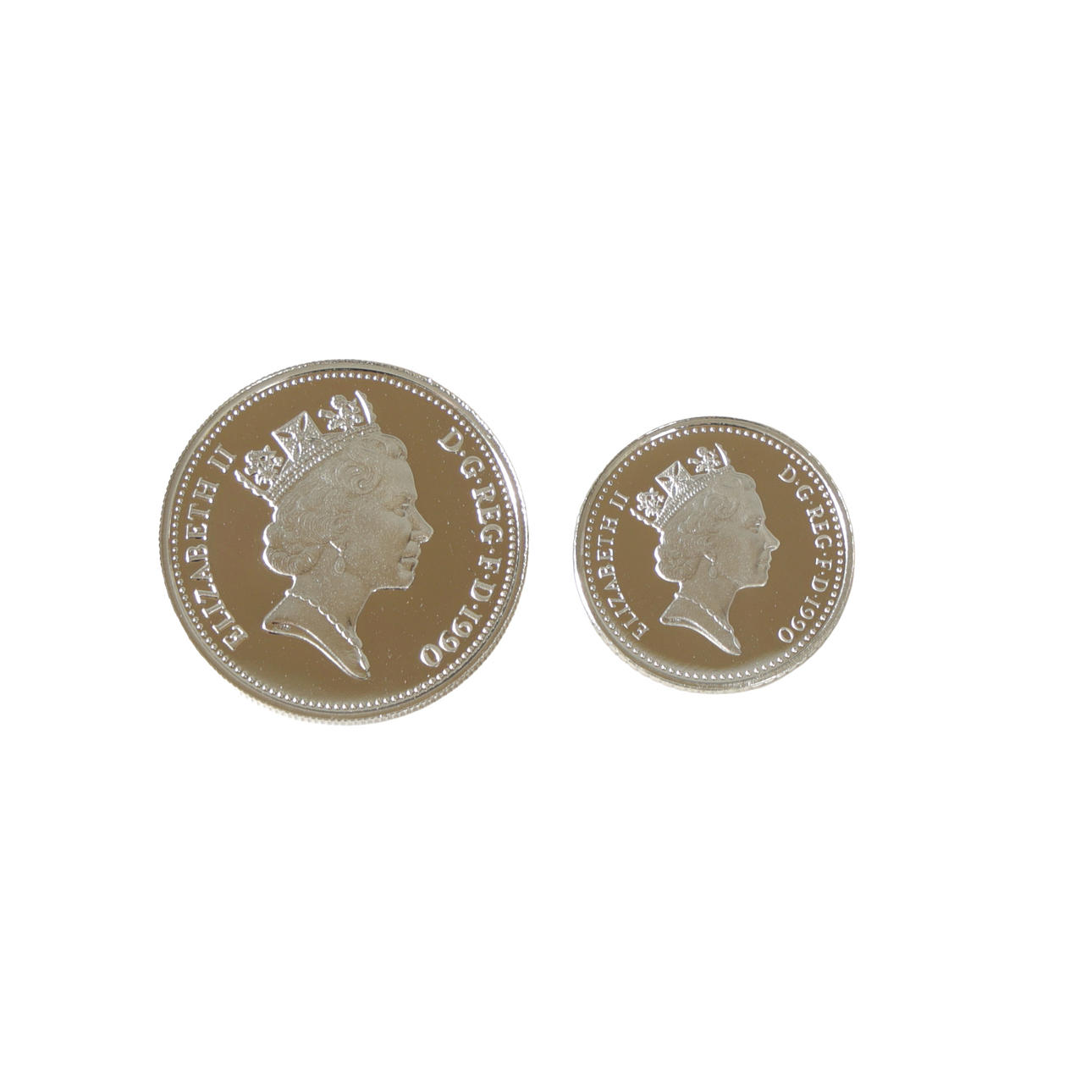A ROYAL MINT UNITED KINGDOM SILVER PROOF FIVE PENCE TWO-COIN SET.