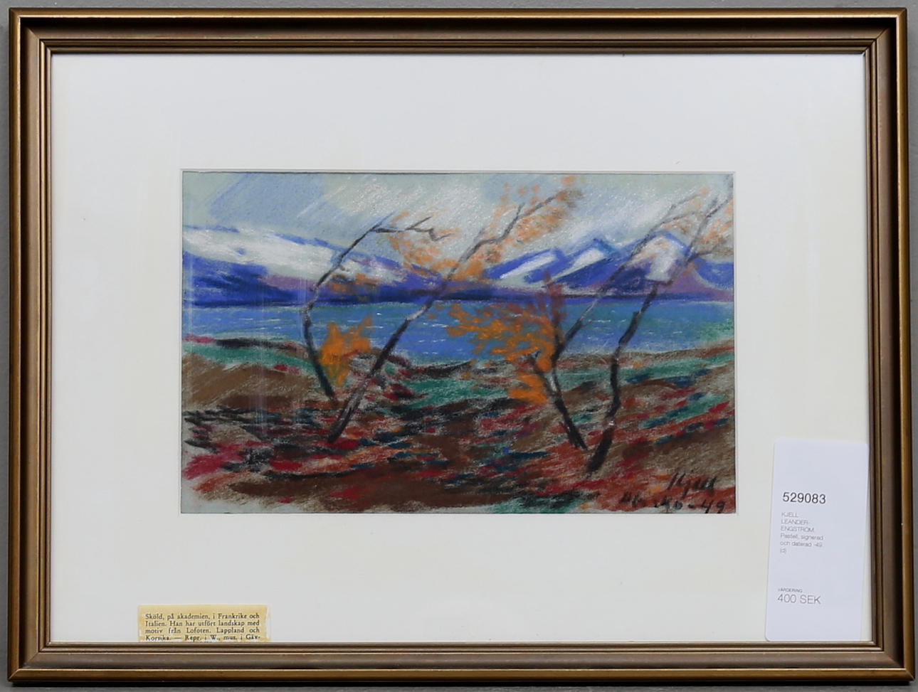 KJELL LEANDER-ENGSTRÖM. Pastell, signerad och daterad -49.