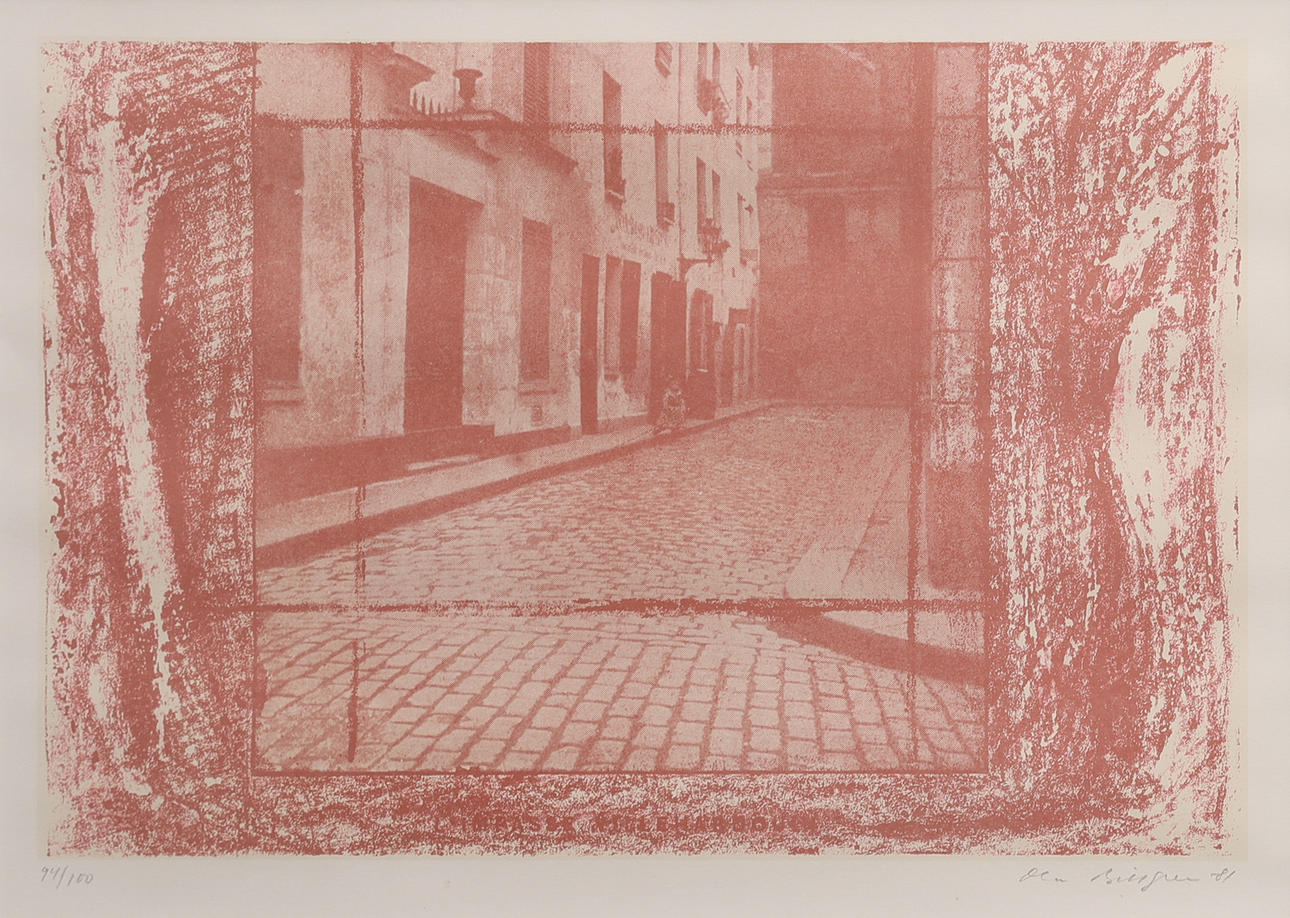 OLA BILLGREN. CITY VIEW, LITHOGRAPH.
