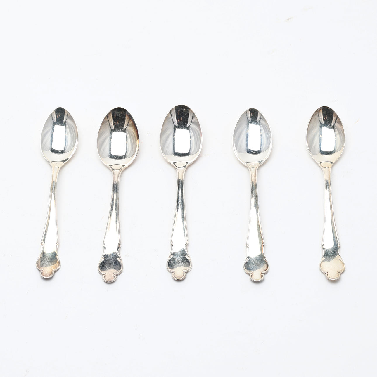 KAFFESKEDAR, 5 stycken, "Disa", silver.