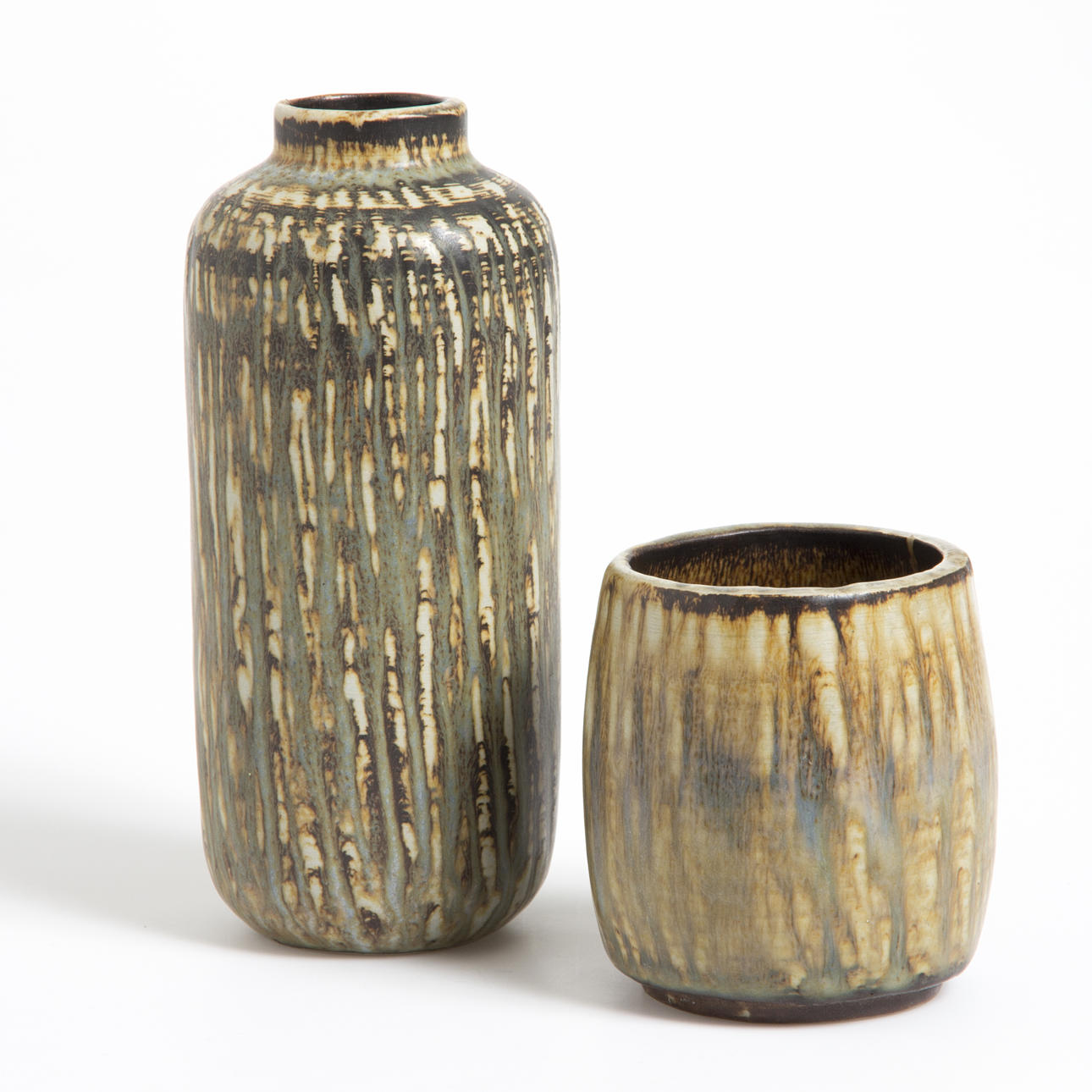 VASER, 2 stycken, stengods, Gunnar Nylund, Rörstrand.