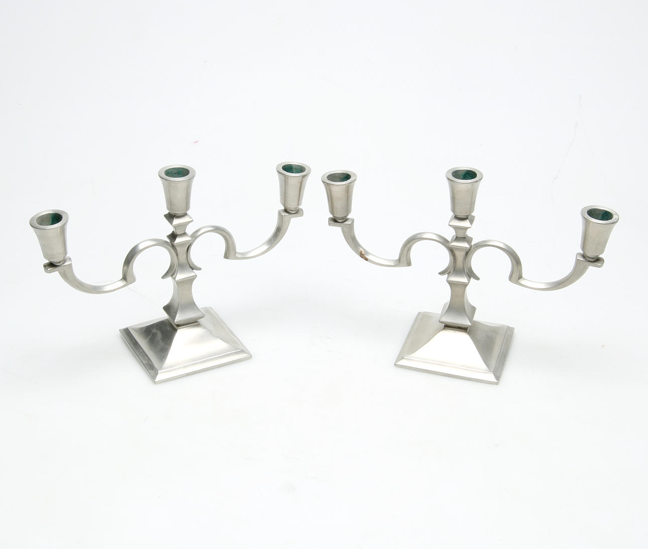 LJUSSTAKAR, 1 par, tenn, JLH, 1900-tal.