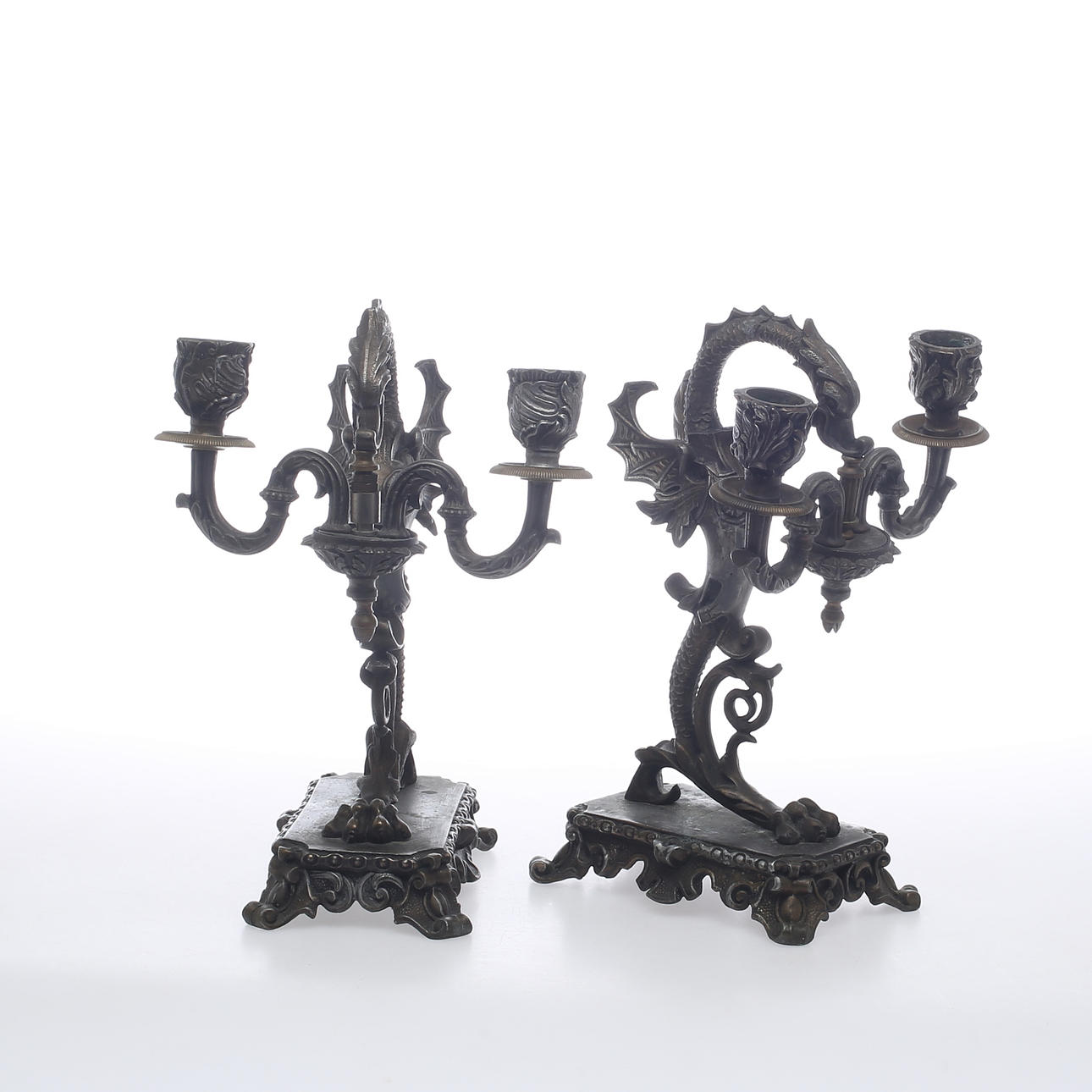 LJUSSTAKAR, 1 par, nyrokoko, 1800-talets andra hälft.