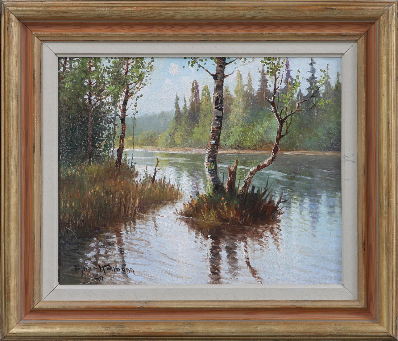 EINAR KOHLMANN. Sjölandskap, olja på duk, sign.