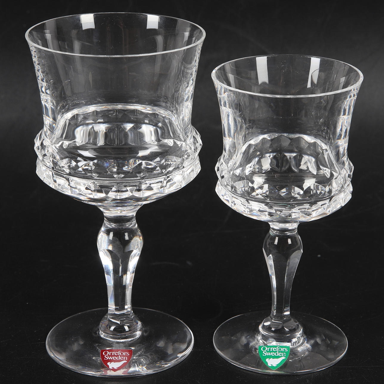 INGEBORG LUNDIN. GLASSWARE, 14 pcs, "Silvia", Orrefors.