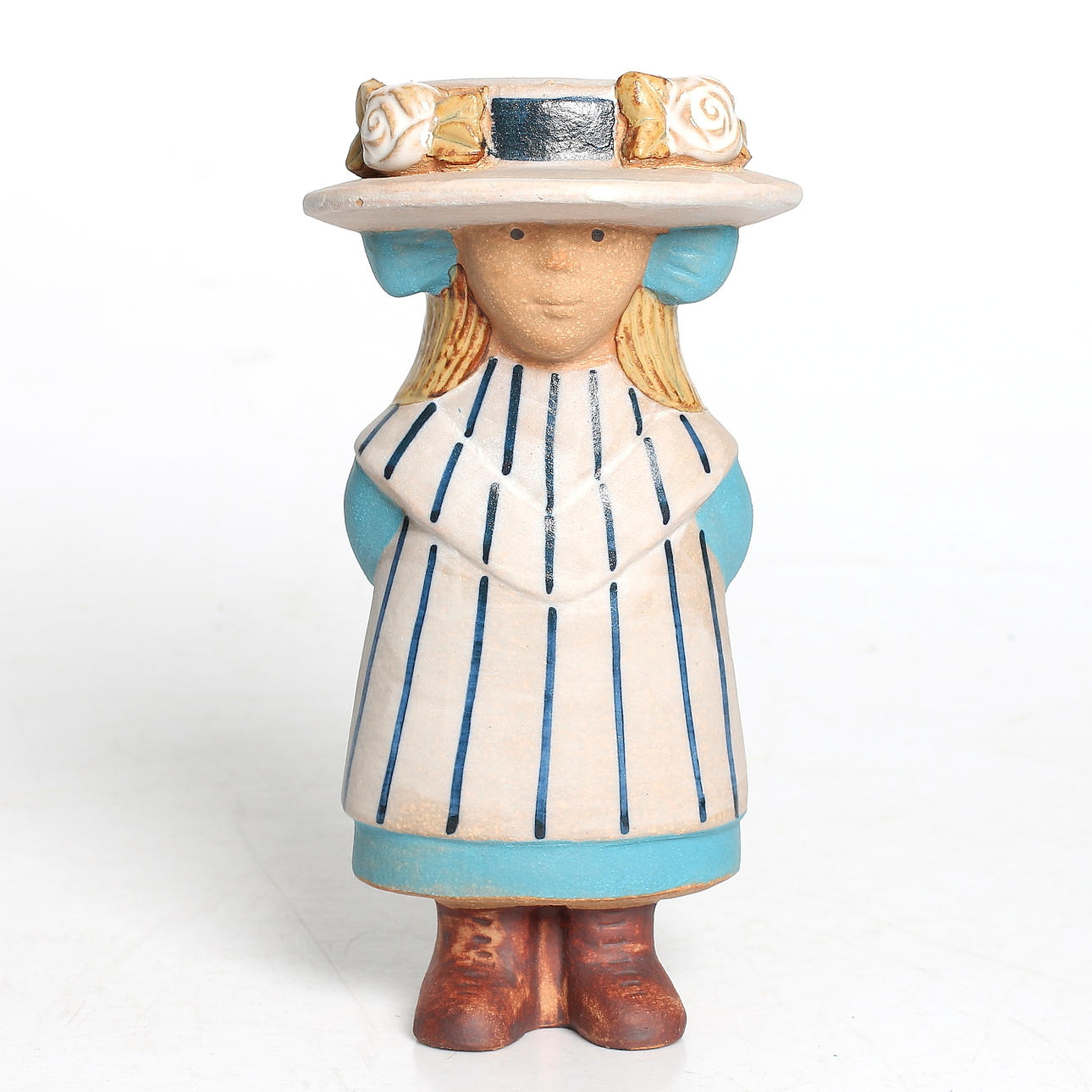 FIGURIN i keramik, "Victoria", Lisa Larson, ur serien Sekelskifte, Gustavsberg, 1970/80-tal.