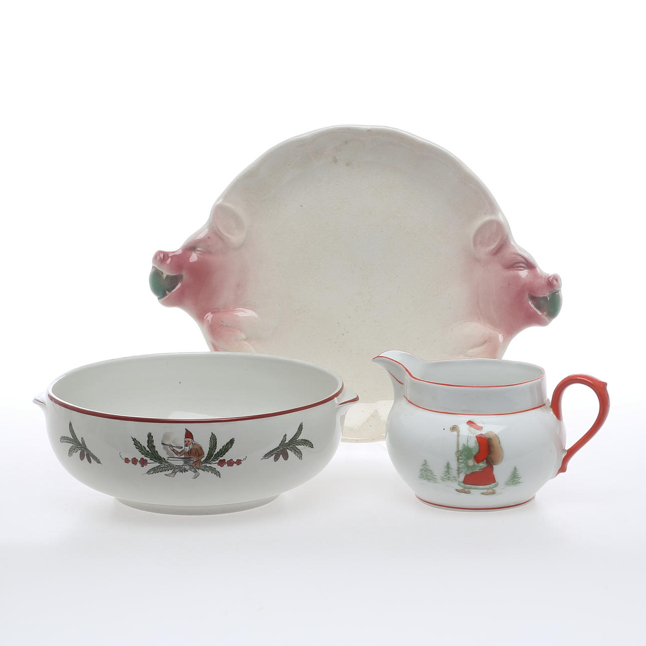 GRISFAT, GRÖTSKÅL samt TILLBRINGARE, flintgods, porslin, Göteborg, Rörstrand samt Victoria, 1900-tal.