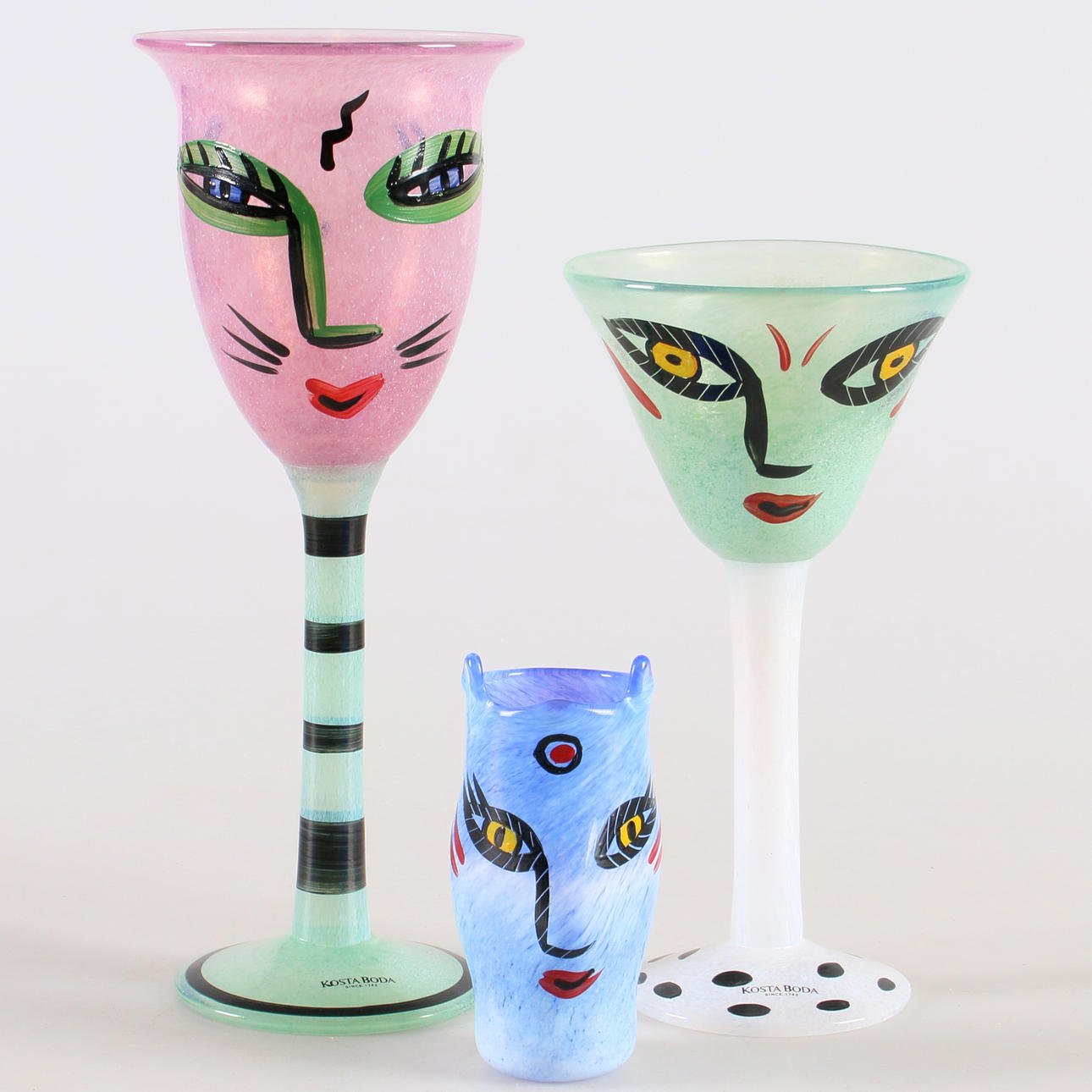 GLAS, samt vas, 3 delar, Ulrica Hydman Vallien, 1900-talets andra hälft.