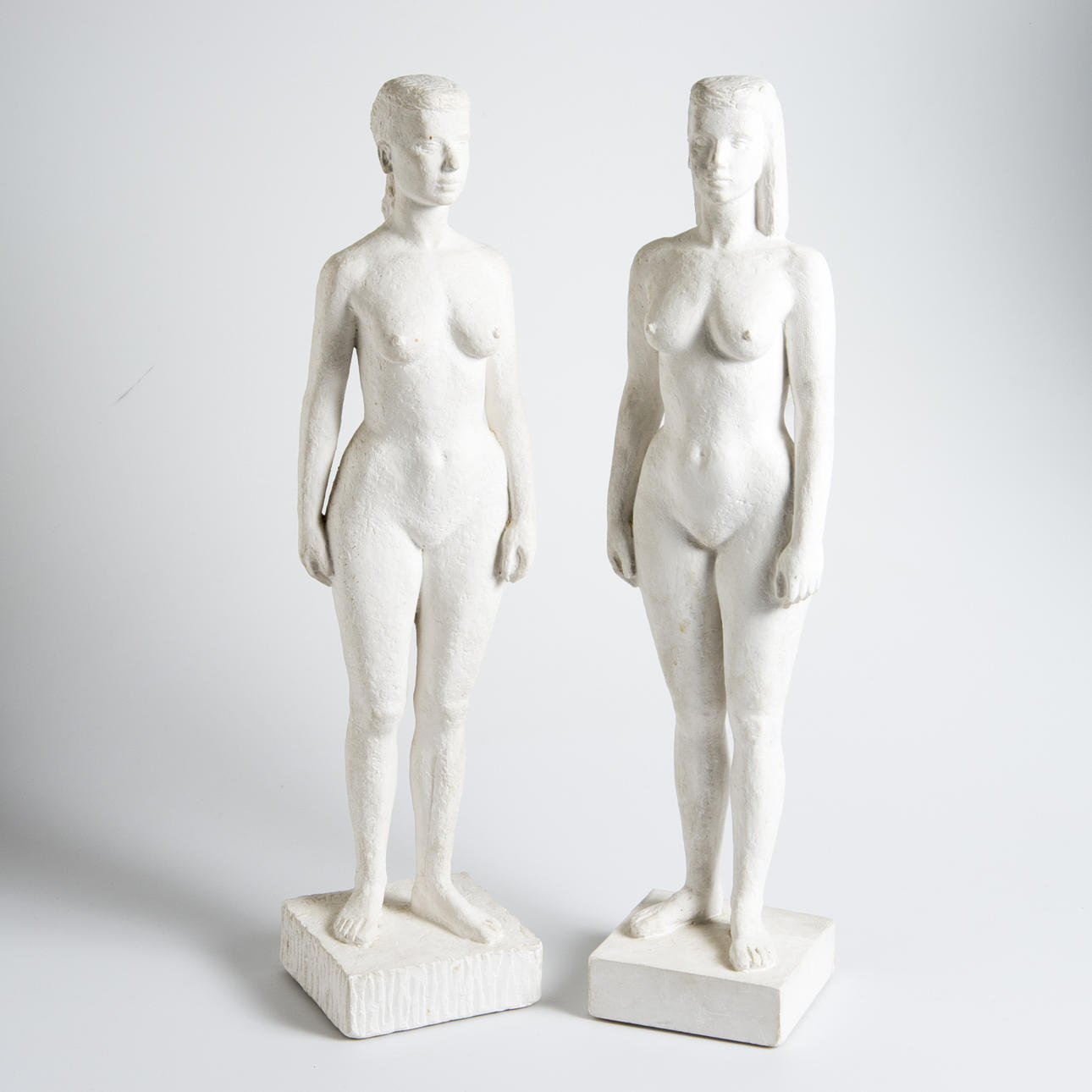 SKULPTURER, 1 par, gips, Emil Näsvall.