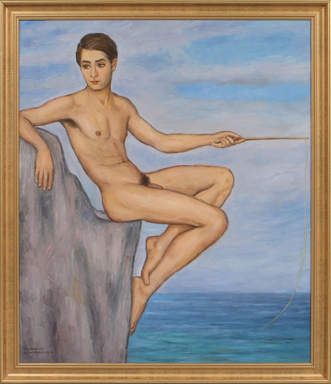 HASSAN BJÖRNSTRÖM. Fiskare, olja på duk, signerad.