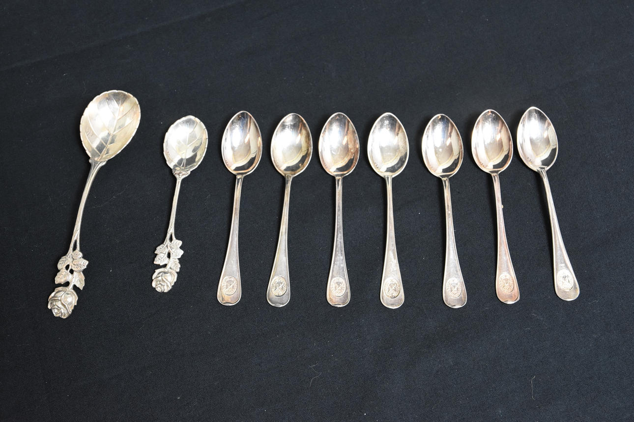 TESKEDAR, KONFEKTSKED 9 st silver, vikt 128 g.