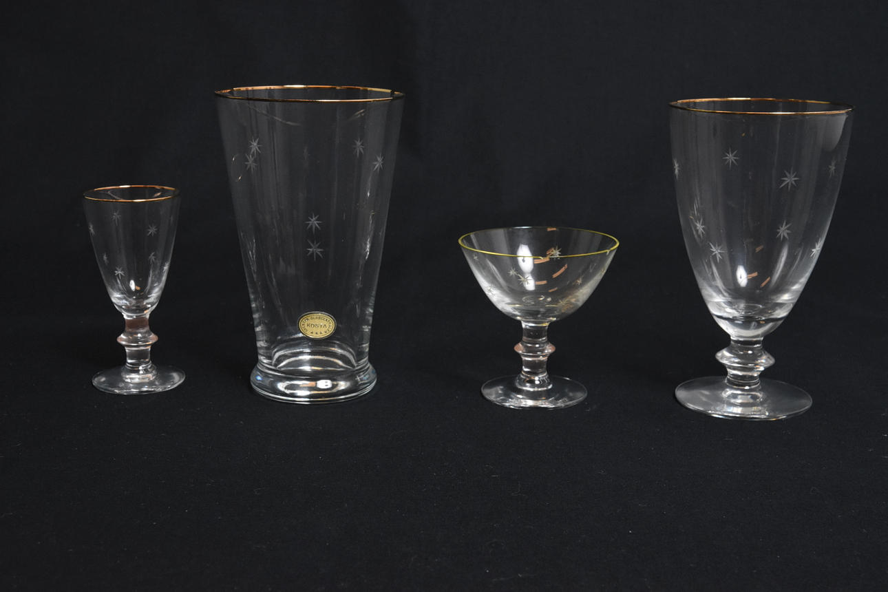 GLASSERVIS, 41 delar Kosta, 1950 tal.