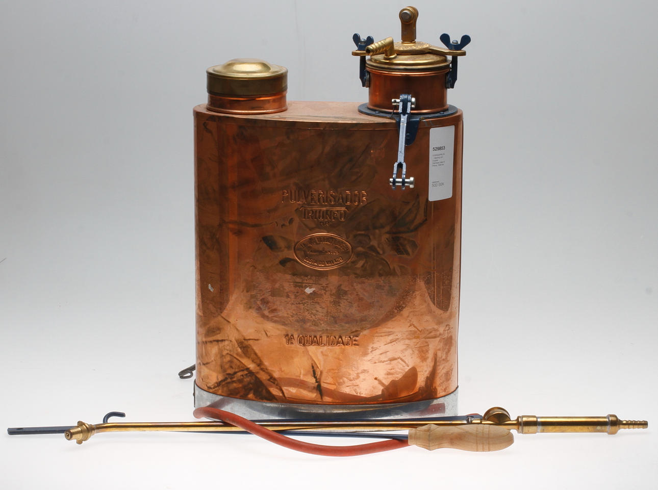 OGRÄSSPRUTA, mässing och koppar, Henrique Viera & Filhos, 1900-tal.