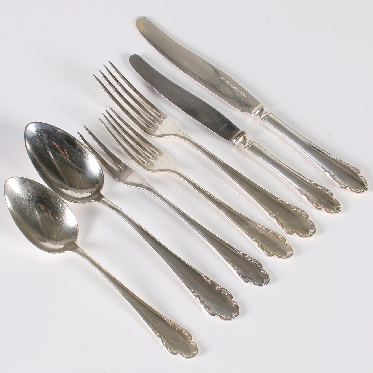 BESTICK, 42 delar, nysilver, "Haga".