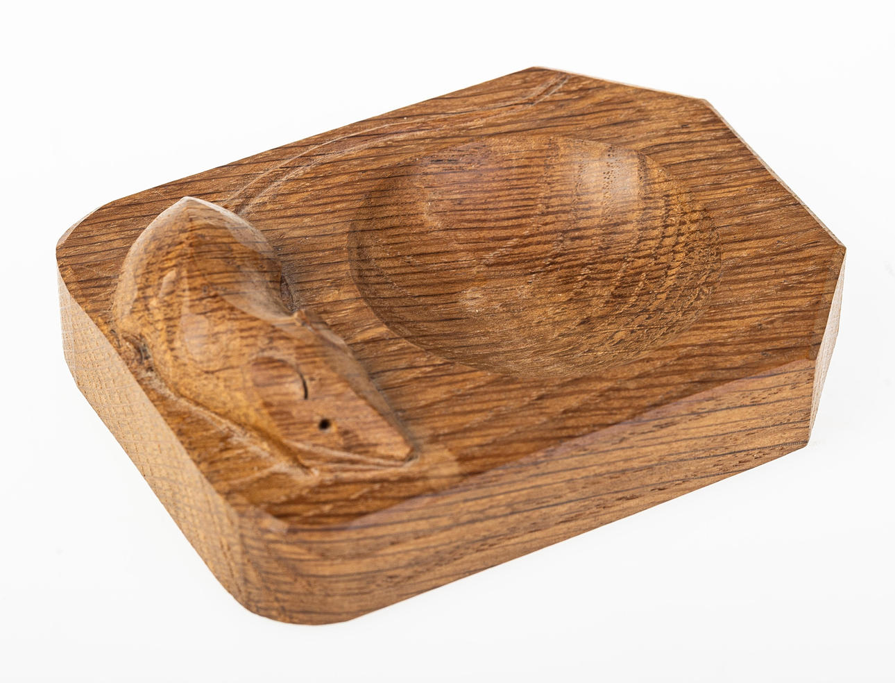 ROBERT MOUSEMAN THOMPSON (1876-1955). WORKSHOP OF ROBERT MOUSEMAN THOMPSON (1876-1955), CARVED OAK PINTRAY.