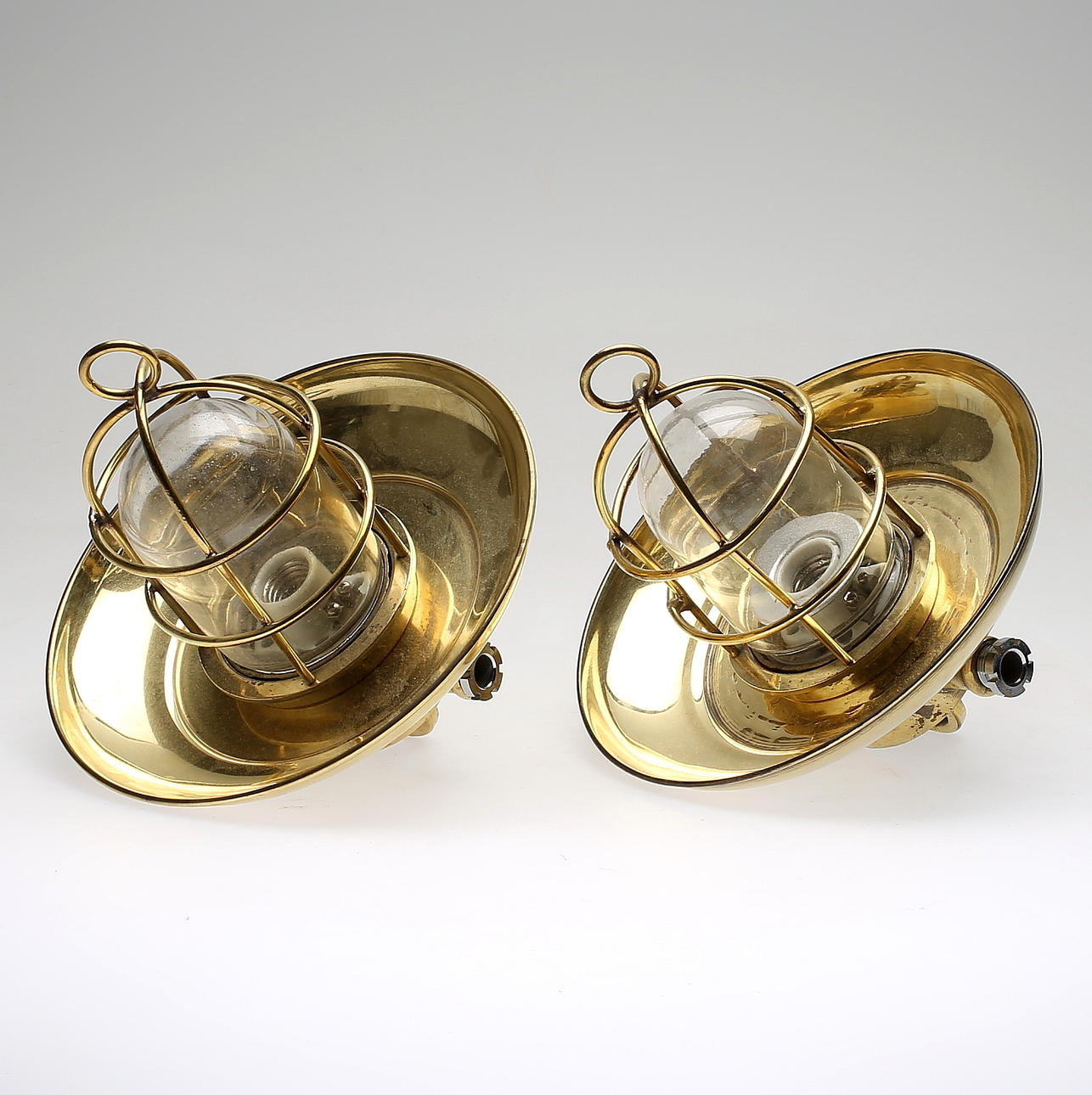 FARTYGSBELYSNING, tak, ett par, mässing.