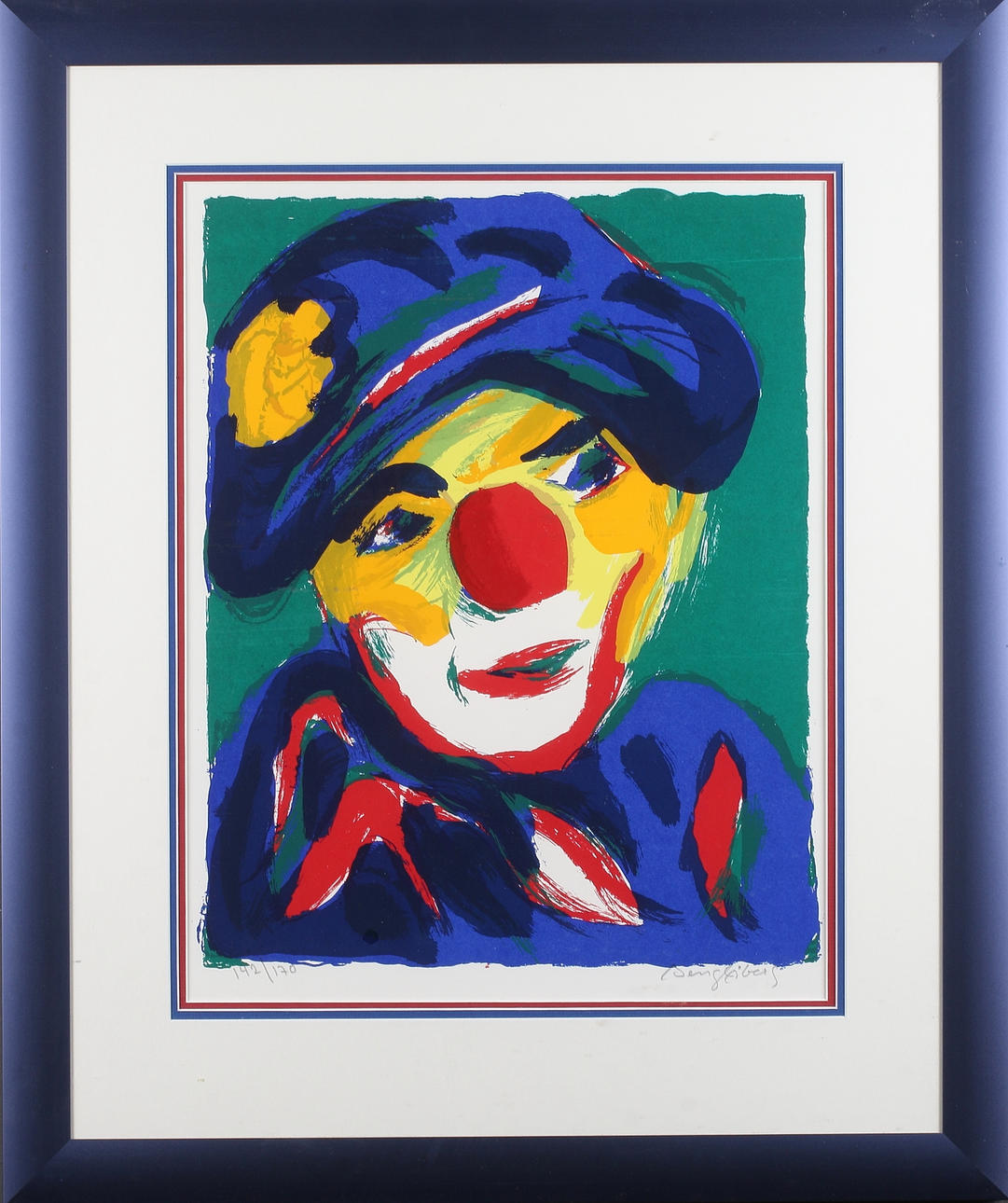 BENGT ÅBERG. Kvinnlig clown, litografi, signerad och numrerad 142/170.
