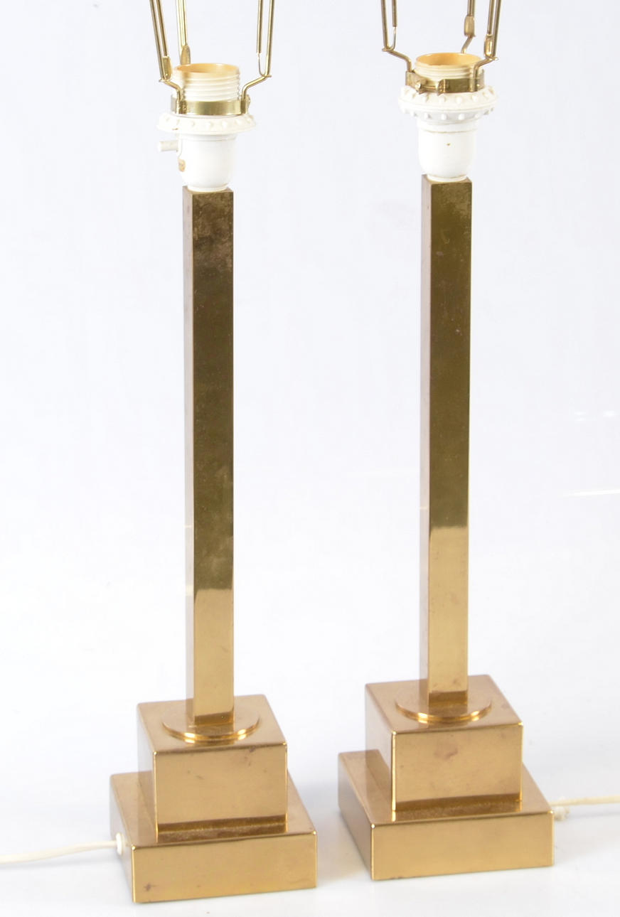 BORDSLAMPOR, 1 par, mässing, Bergbom.