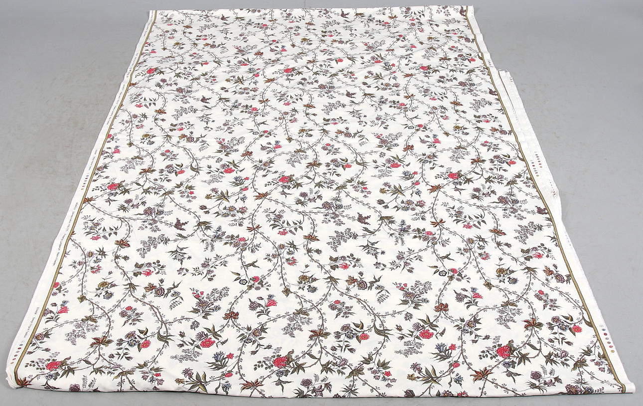 TEXTIL, tryckt bomull, "Eriksdal Original / Ostindisk Kattun 1760-1770", Lars Sjöberg, Ljungbergs Textilltryck, Floda, 1900-tal. 1600 x 150 cm.