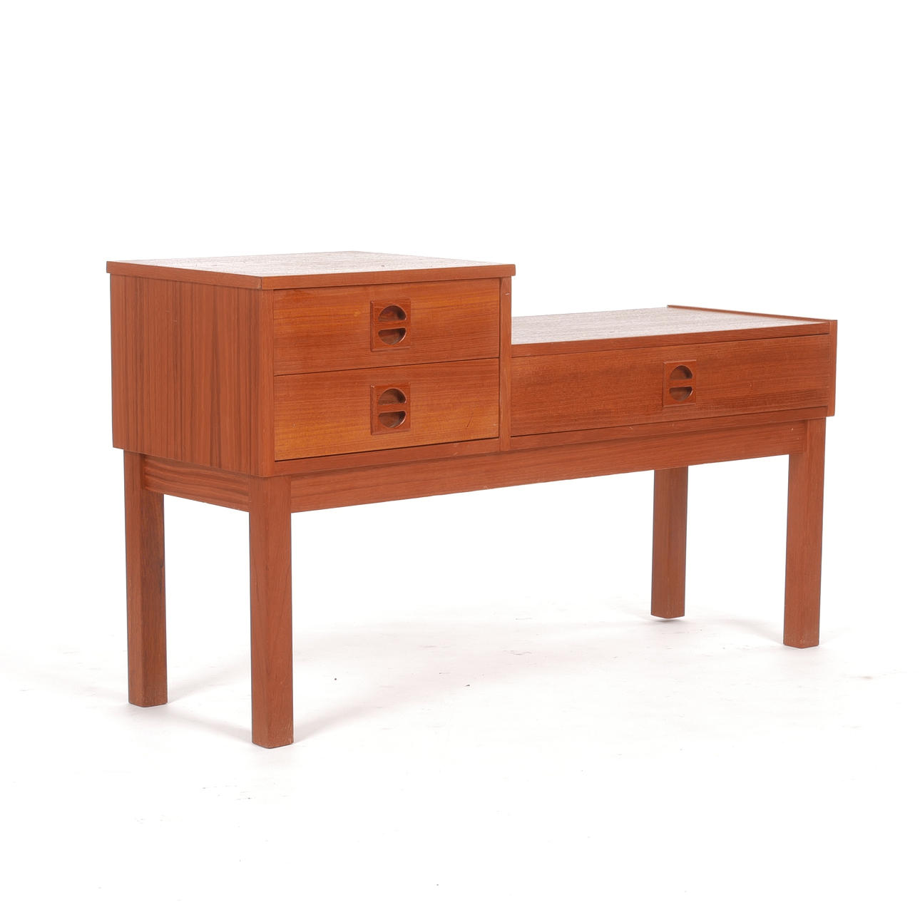 TELEPHONE TABLE, teak veneer, 1960s.