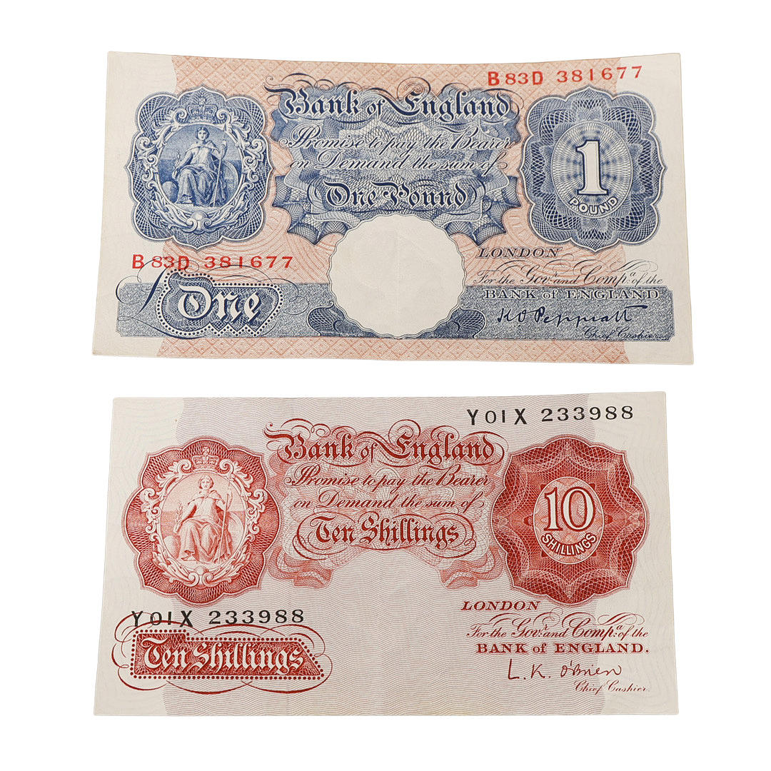 TWO GB BRITANNIA BANKNOTES (2).