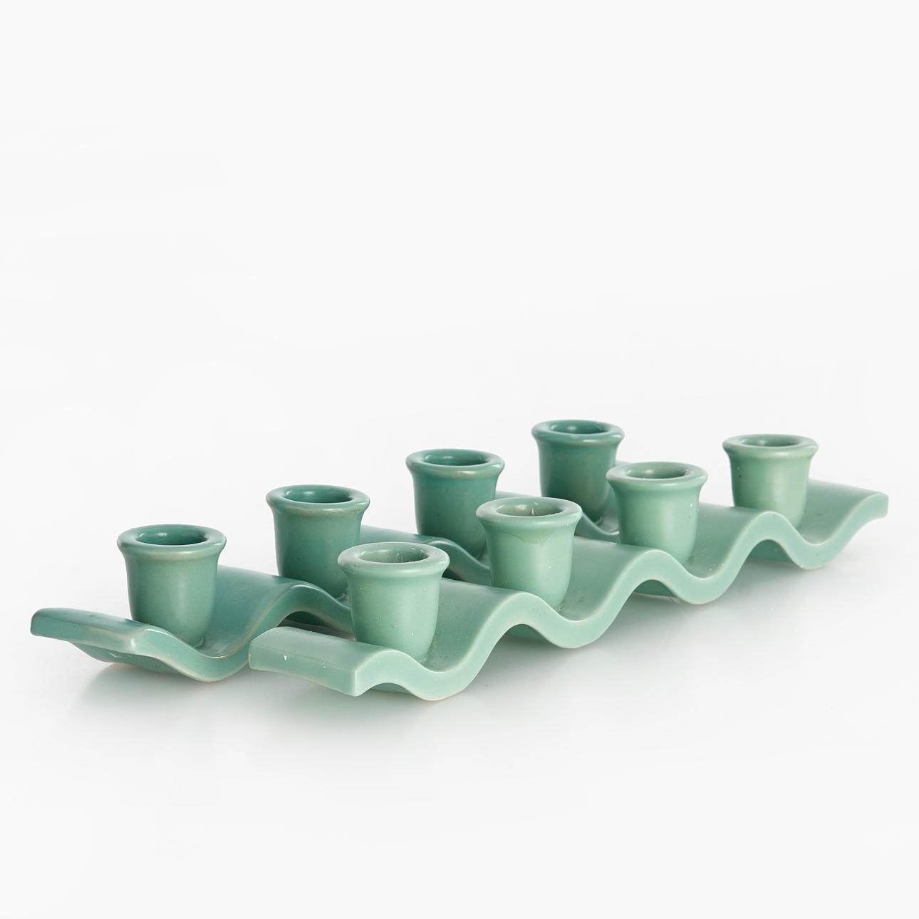 CANDLESTICKS, 2 pcs, Bo Fajans, glazed ceramic, for 4 candles.