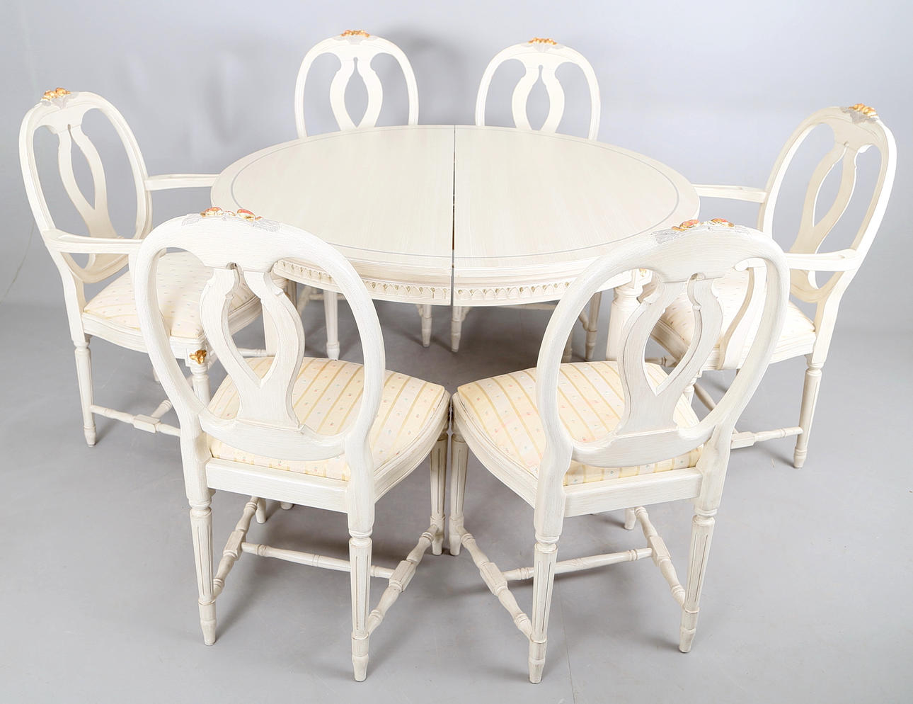 MATSALSMÖBLEMANG, 15 delar, gustaviansk stil, 1900-tal.