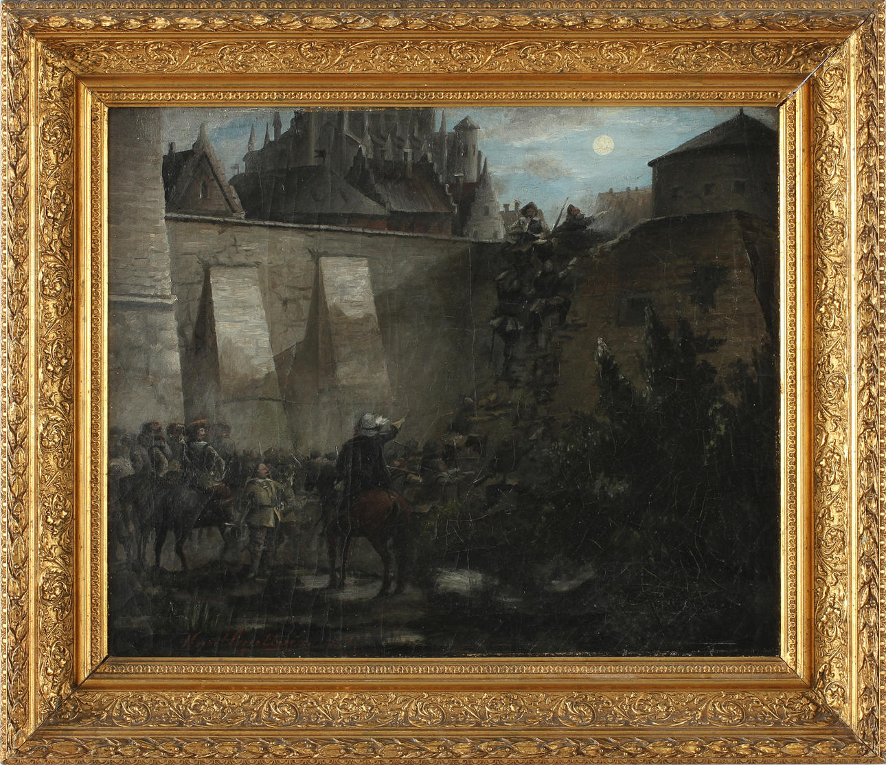 KNUT CAULLVIN. Olja på duk, signerad- 1879.