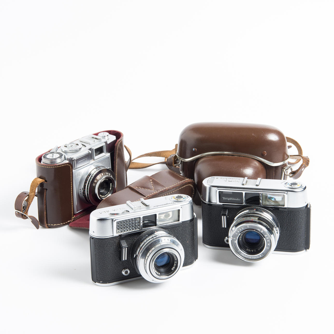 KAMEROR, 3 stycken, Voigtländer samt Zeiss Ikon.