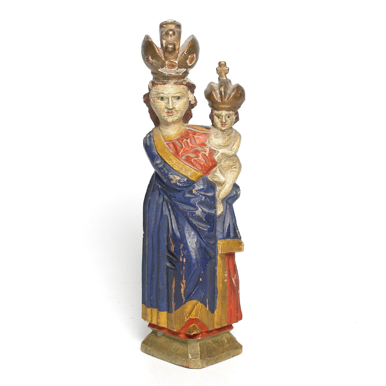 SKULPTUR, bemålat trä, Madonna med Jesusbarnet, sannolikt 1800-tal.