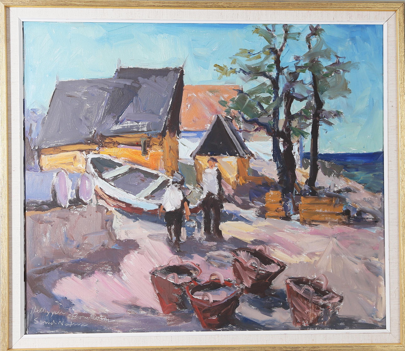 SVEND NIELSEN. Vy från Bornholm, olja på duk, signerad.