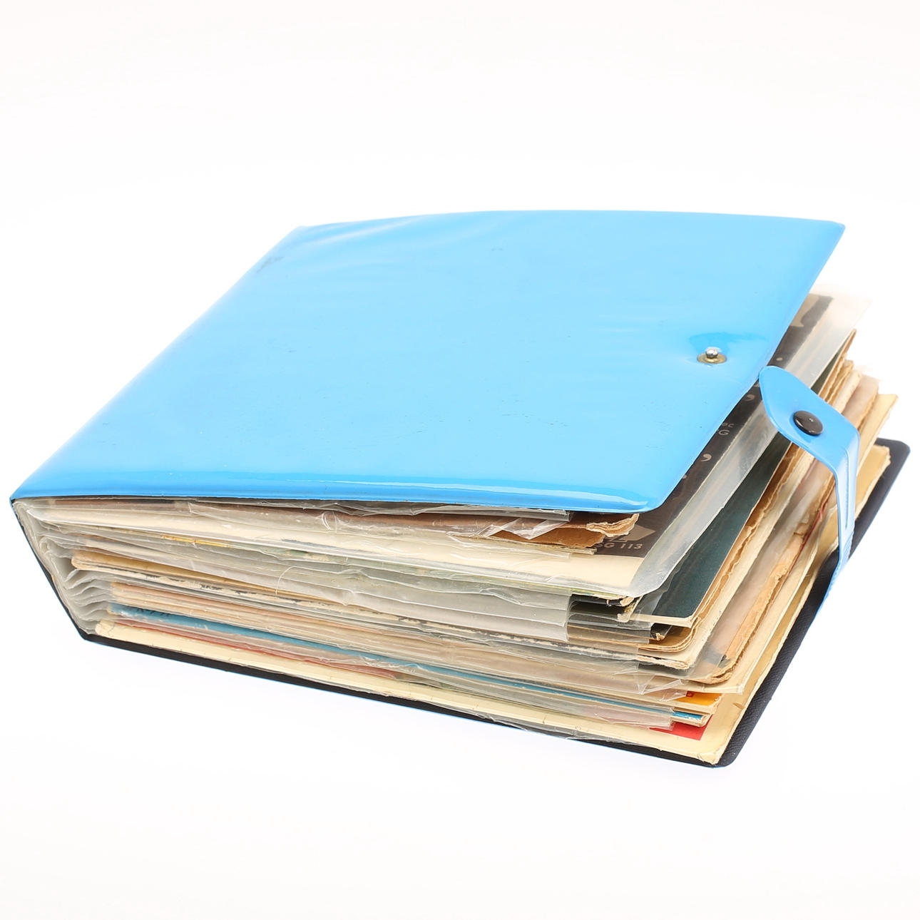 SKIVALBUM med 20 singlar/EP. 1960- talsvinyl.