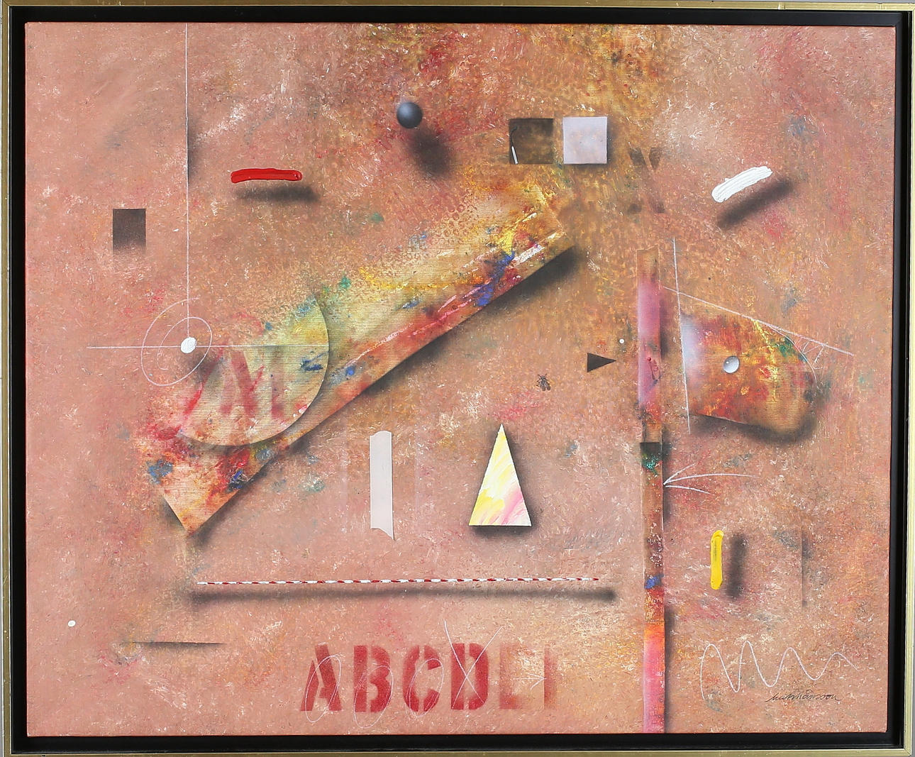 MATS MÅNSSON. Komposition, olja på duk, signerad.