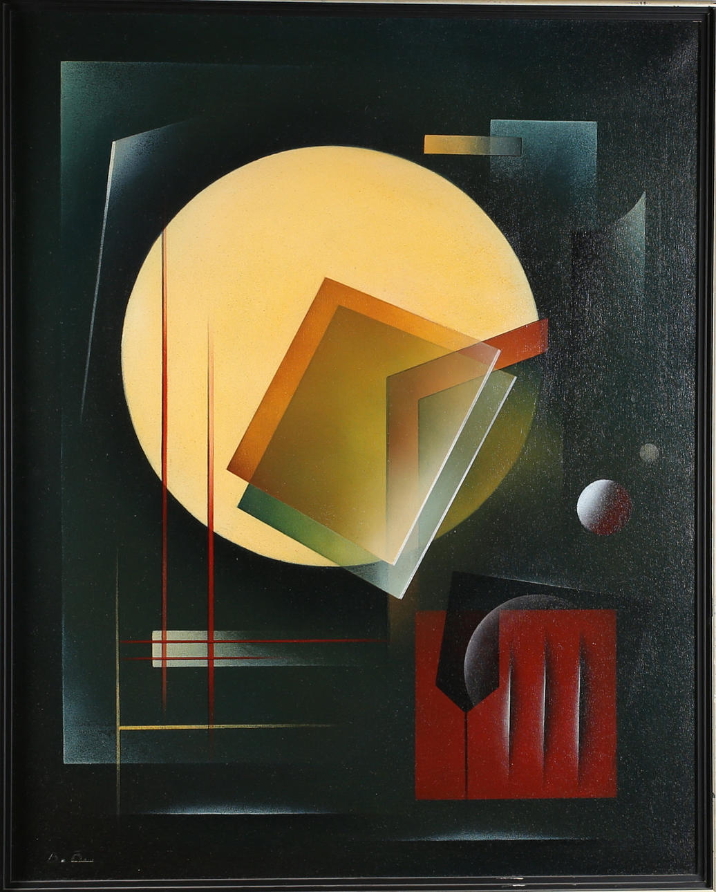 BO ÖRN. Komposition, olja på duk, signerad.