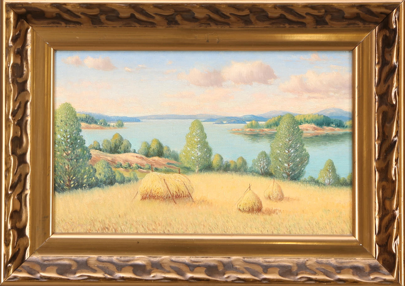 OIDENTIFIERAD KONSTNÄR. TAVLA, olja duk, signerad, 1900-tal, hässja och stackar.