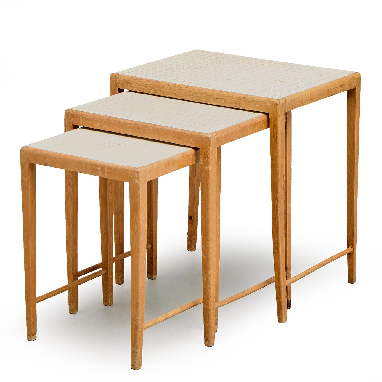 NESTING TABLES, Swedish modern, mid-20th century.
