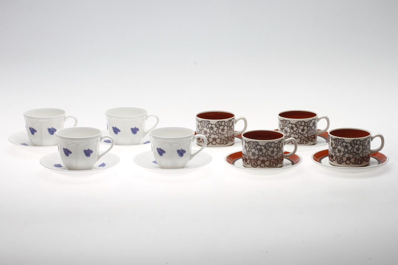 SERVISDELAR, 4+4 delar, Gefle och Gustavsberg.