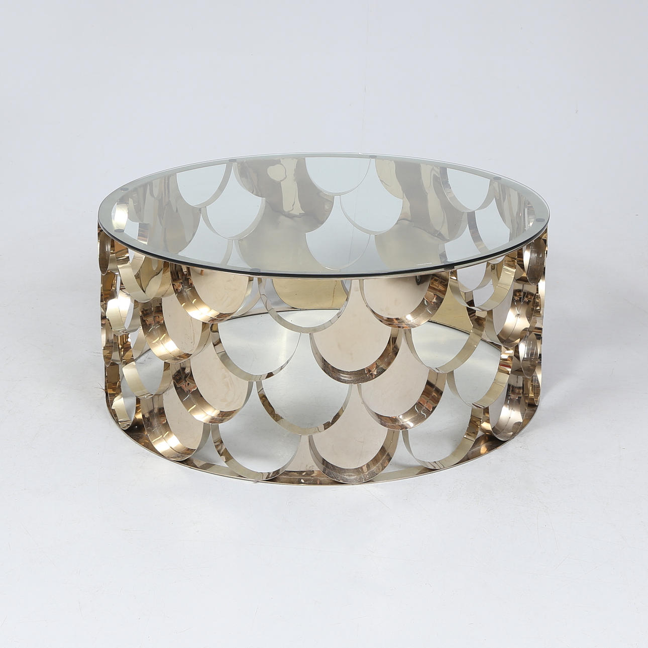 SOFFBORD, metall och glas, samtida.