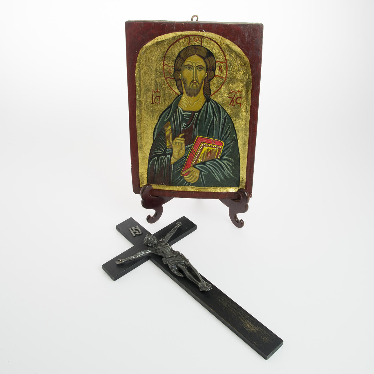 IKON SAMT KRUSIFIX, 1900-tal.