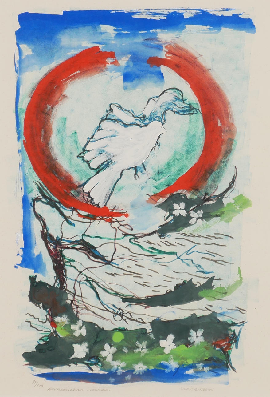 ULF ERIKSSON. Hand-coloured lithograph, signed.
