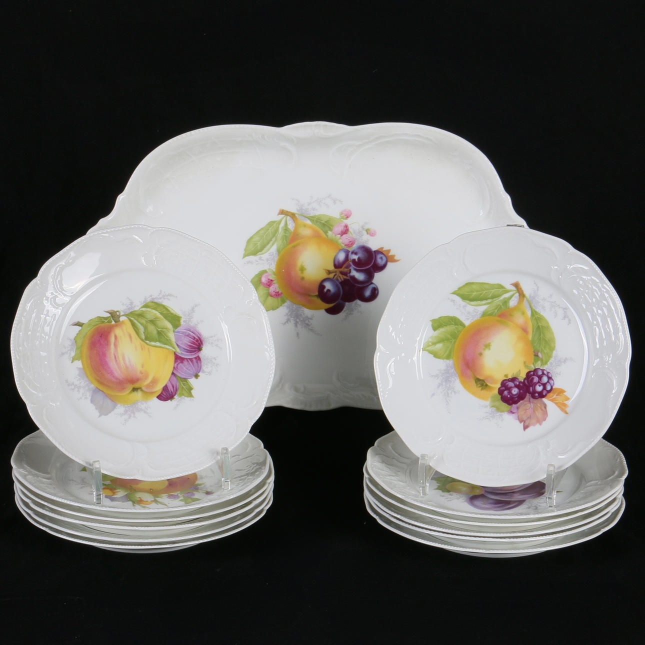 FRUKTSERVIS, 13 delar, porslin, "Sanssouci", Rosenthal.