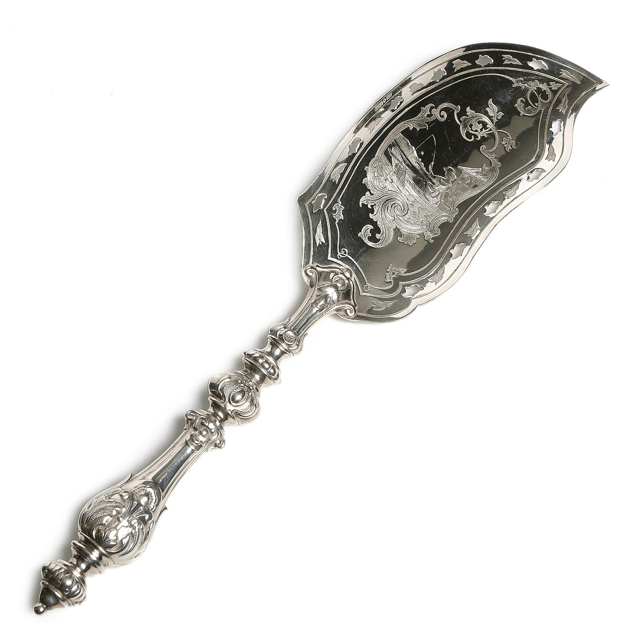 FISKSPADE, nysilver, 1900-tal.