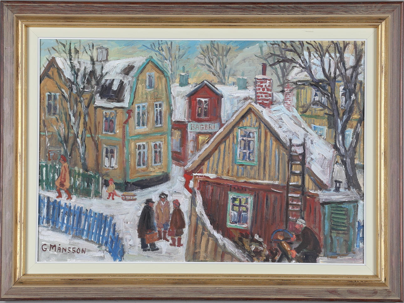 GÖSTA MÅNSSON. Stadsmotiv, olja på duk, signerad.